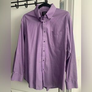 Nordstrom Men’s Shop Traditional Fit Casual Button-Down Purple Shirt sz 16/33